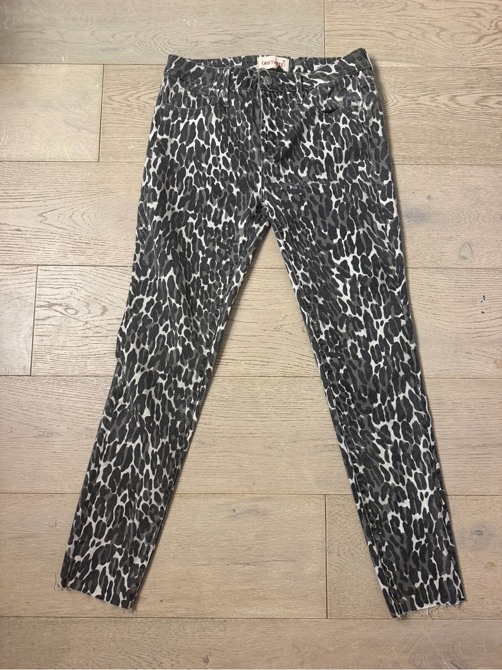 Driftwood leopard print skinny jeans